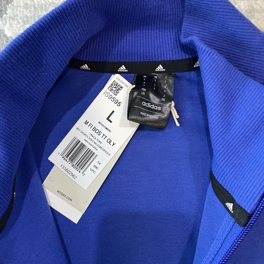 Adidas Mens Future Icons Badge of Sport Track Jacket IS9595 FI Boss Blue Large - Picture 5 of 6